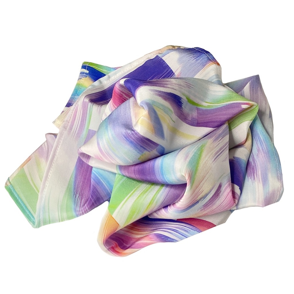 NWT SILKLETTE Bright Horizons 100% Fine Silk Kerchief Scarf MULTICOLOR - Picture 2 of 7